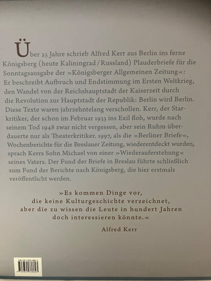 Alfred Kerr Berlin wird Berlin Briefe Reichshauptstadt 1897-1922 Wallstein 4 Bde