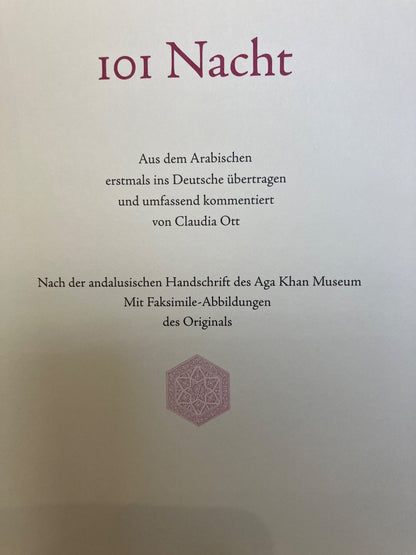 101 Nacht Manesse Claudia Ott Arabisch Deutsch Aga Khan Handschrift Faksimile