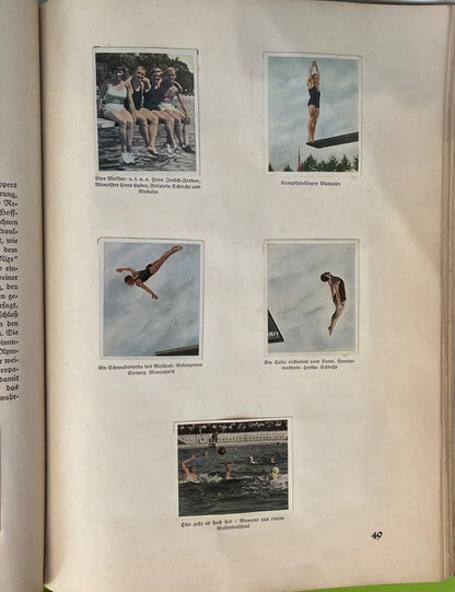 Deutscher Sport Vorschau auf 1936 Sammelbilderalbum Olympia selten antik