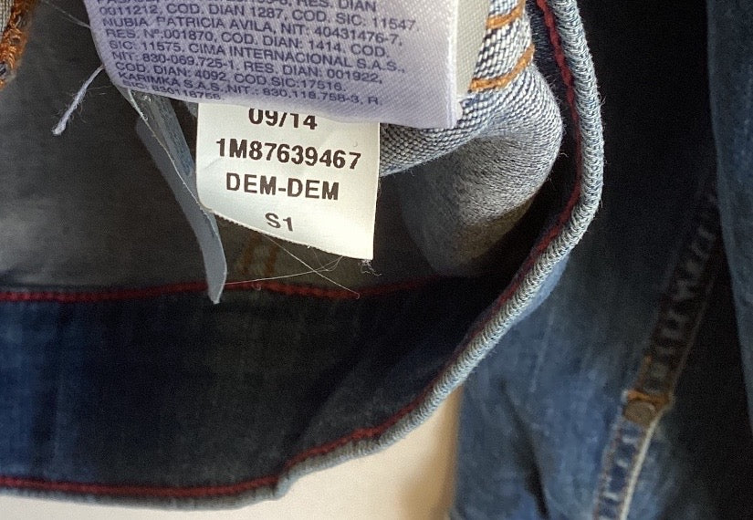 Tommy Hilfiger Damen Jeansjacke Denim Jacket Gr. 14 Blau Used-Look