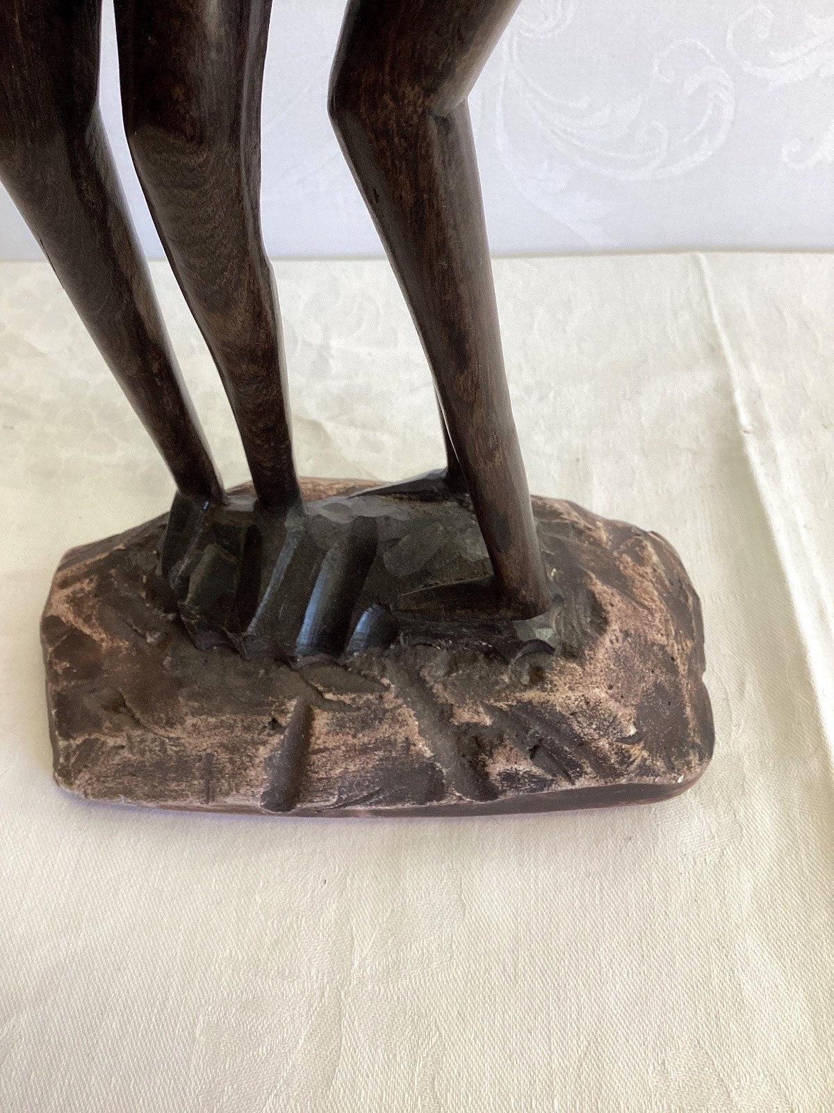 Afrikanische Holzskulptur Pärchen abstrakt Figur Paar Kunst Handarbeit 36 cm