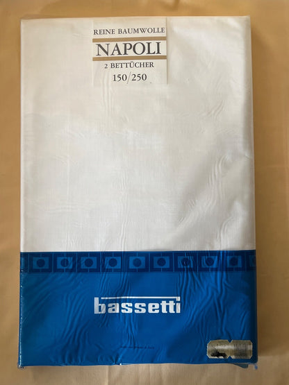 Bassetti Napoli 2 Bettlaken 150x250 cm weiß reine Baumwolle NEU OVP