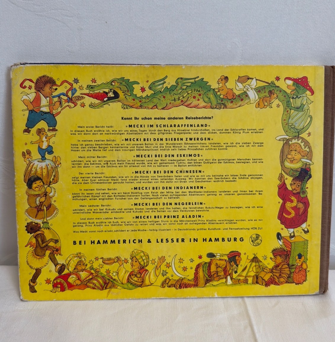 Mecki auf dem Mond Kinderbuch  Hammerich & Lesser Hamburg Igel Märchen 1960er