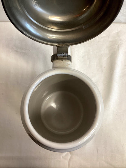 Holsten Bierkrug Porzellan Zinndeckel Hamburg Admiralität 1989 Sammler H 23cm