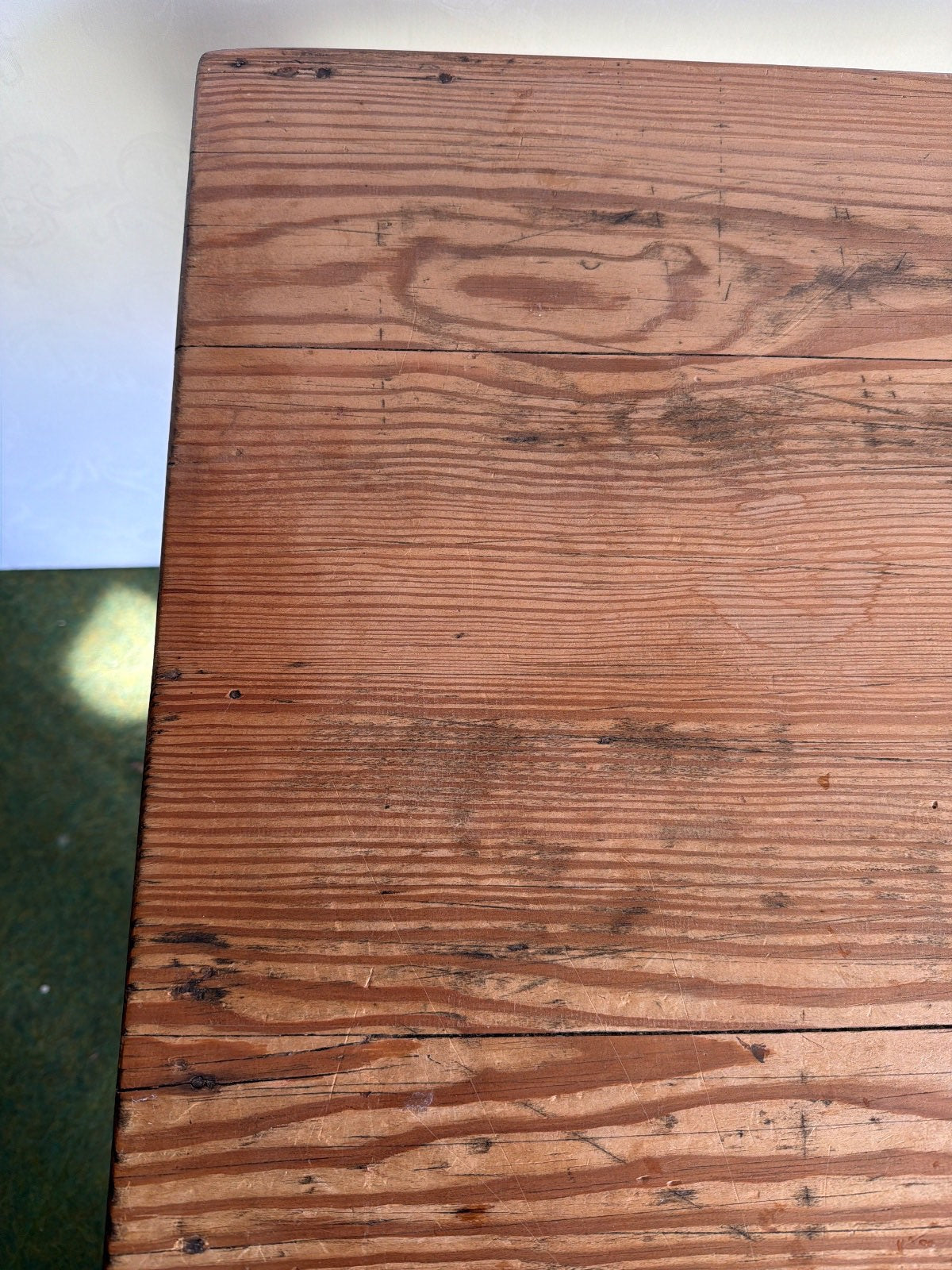 Antiker Beistelltisch Faux Bamboo Holz Schublade