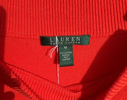 Ralph Lauren, Damen Pullover, koralle, Gr. M, Baumwolle Kunstleder-Schnalle