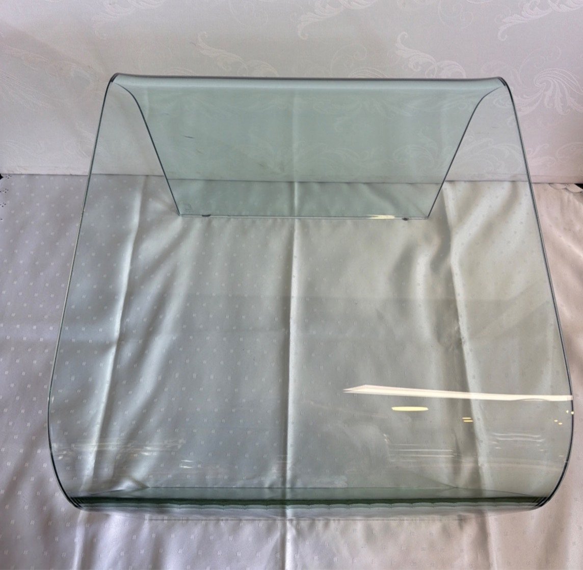 FIAM Beistelltisch Glashocker Sofatisch Glas gebogen Design Italien Vintage