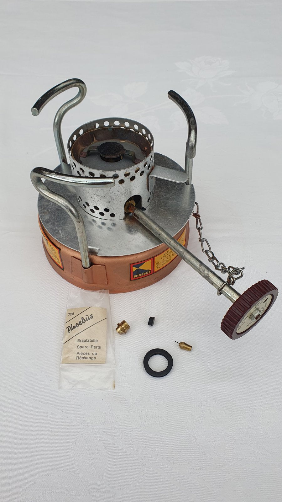 Phoebus No. 725 Benzin Campingkocher Austria Vintage mit Ersatzteilen & Anleitun