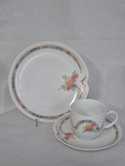 Kaiser Porzellan Kaffeeservice Skara 3-tlg Blütendekor Vintage