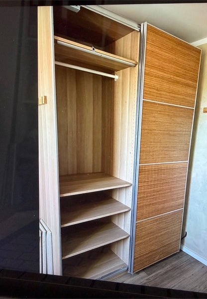 IKEA PAX Kleiderschrank Schiebetüren Bambus-Optik Holz beige braun 2017