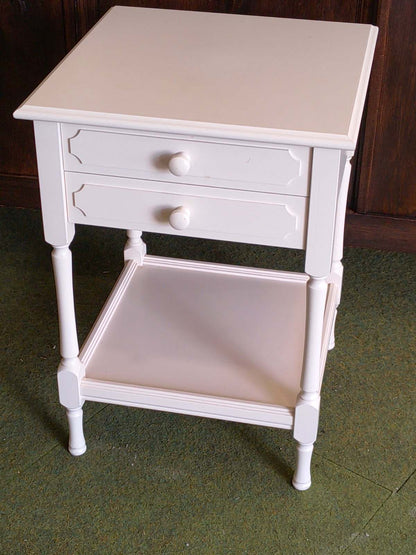 Nachttisch Weiß 2 Schubladen Ablage Landhaus Shabby Chic Beistelltisch Holz