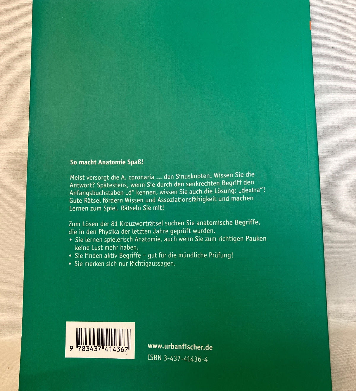Anatomische Kreuzworträtsel Lippert Urban & Fischer Medizin Anatomie Lernbuch