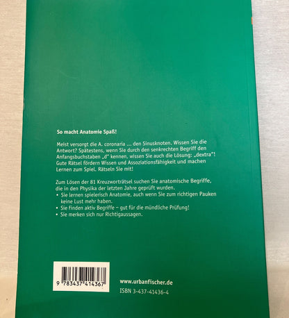 Anatomische Kreuzworträtsel Lippert Urban & Fischer Medizin Anatomie Lernbuch