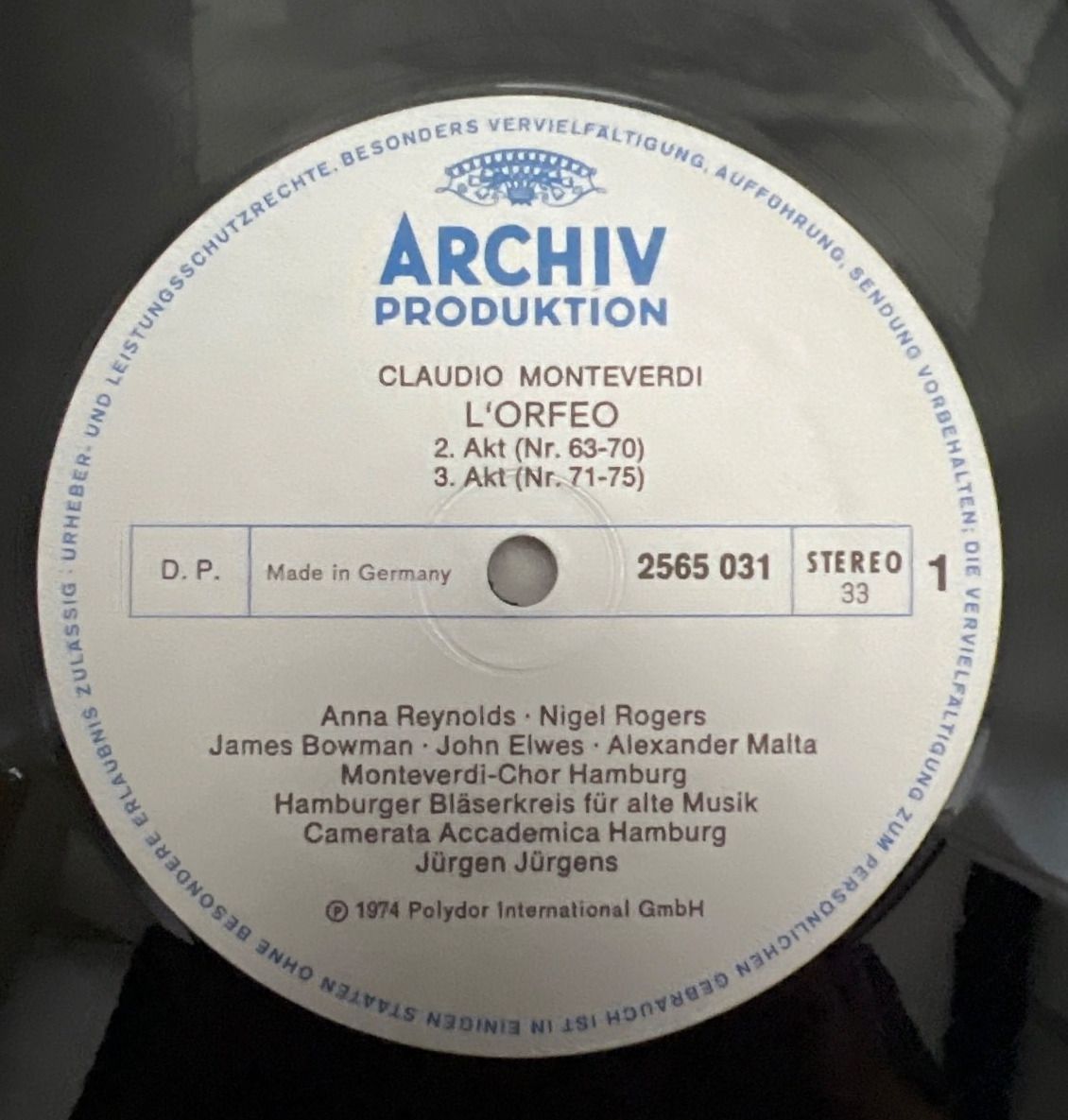 Monteverdi L'Orfeo, Archiv Produktion, 3 Vinyl LP's in Box, Polydor int.1974