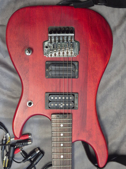 Washburn Nuno Bettencourt E-Gitarre + Line 6 POD 2.0 Set Kabel Gurt rot