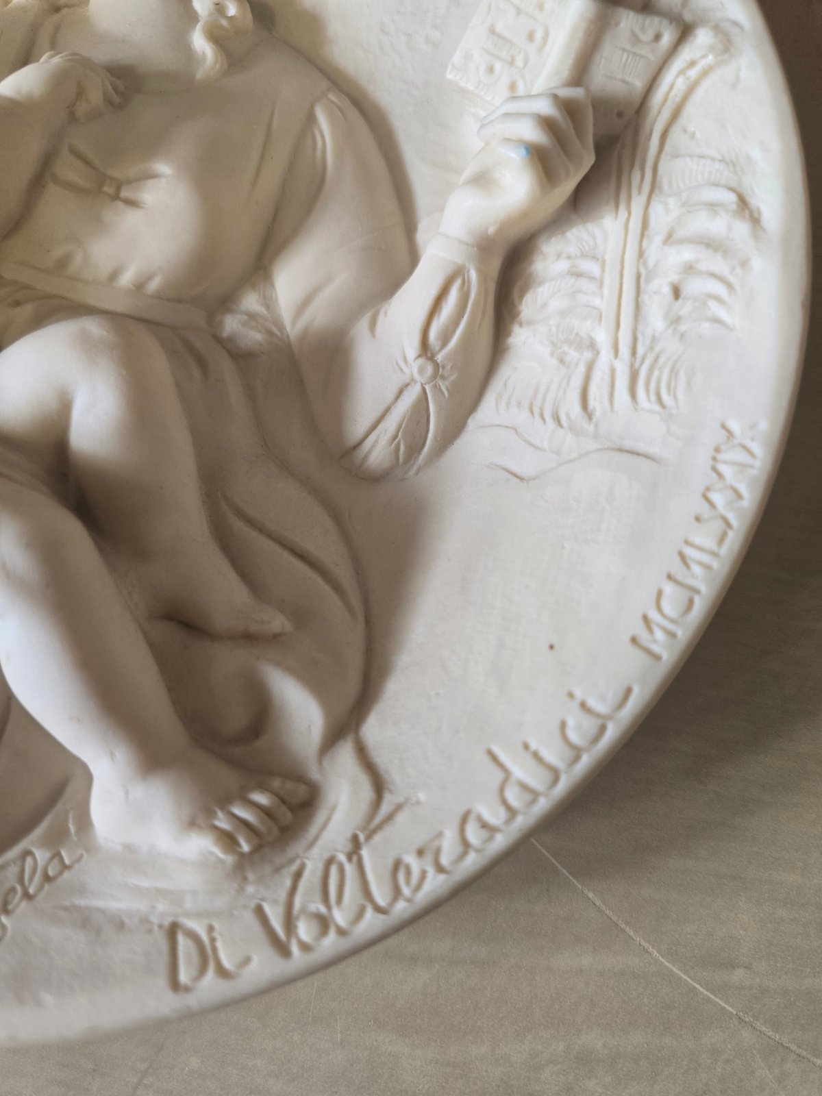Dante di Volteradici Madonna Serena Reliefplatte 1979 A.Santangela limitiert