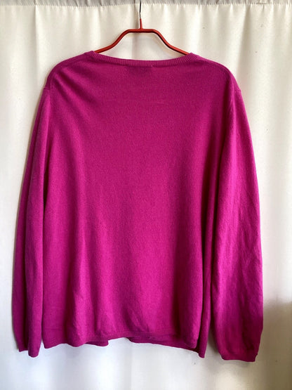 Peter Hahn Cashmere Pullover Damen pink magenta Gr. 46 Rundhals Strick