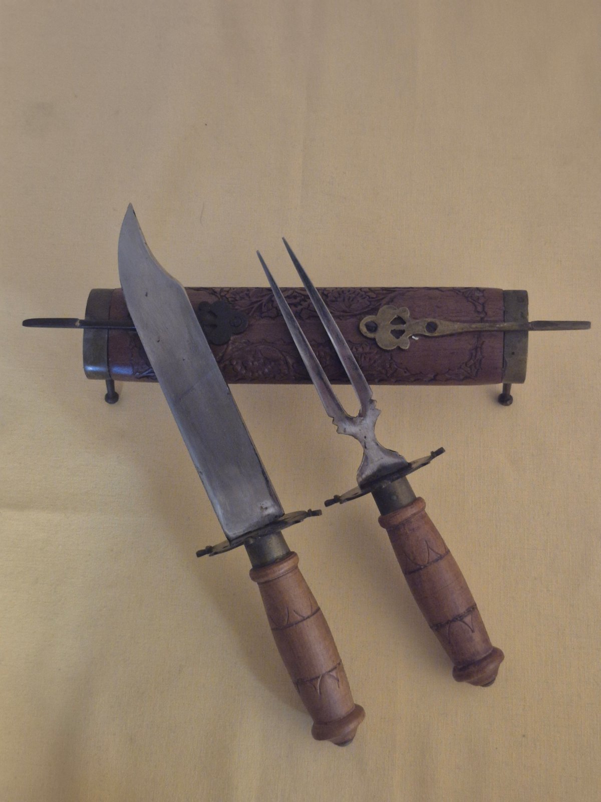 Tranchierbesteck - dreiteilig - Jagdbesteck mit Halter