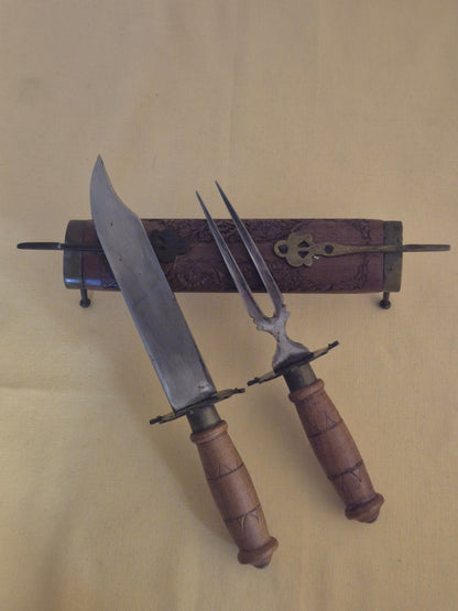 Tranchierbesteck - dreiteilig - Jagdbesteck mit Halter