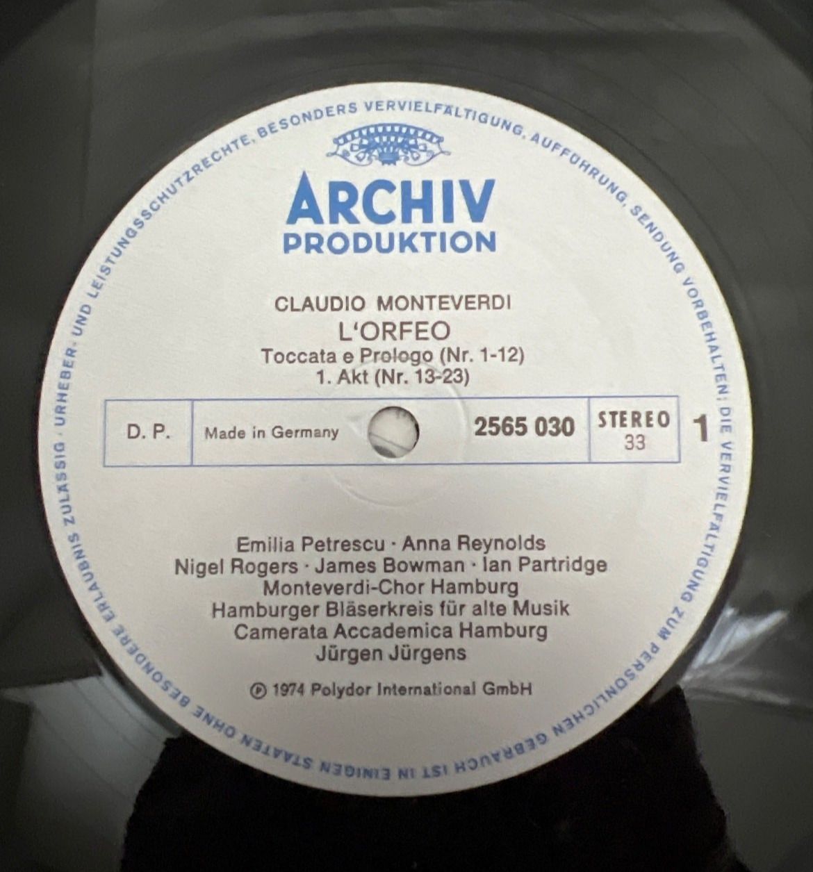 Monteverdi L'Orfeo, Archiv Produktion, 3 Vinyl LP's in Box, Polydor int.1974