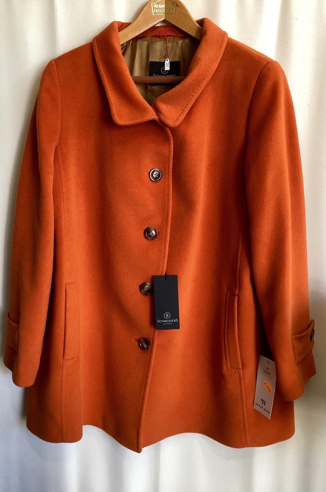 Schneiders Salzburg Damen Wollmantel Orange Kurzmantel Wolle Herbst Winter
