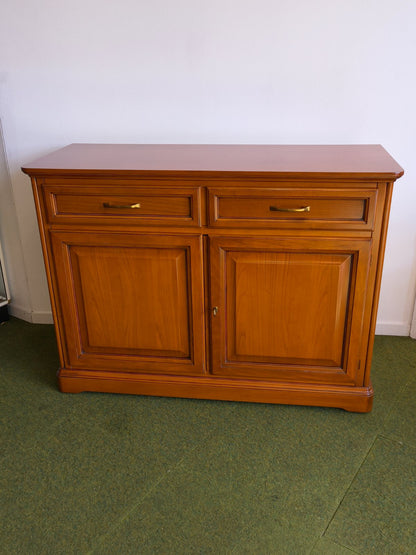 Selva Sideboard Kirschholz klassisch 2 Türen 2 Schubladen Messing Italy