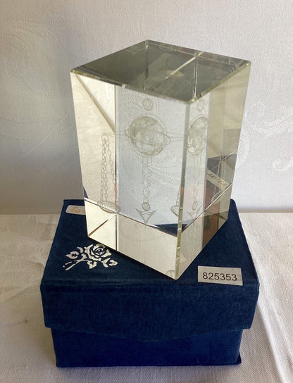 formano 3D Laser Kristallglas Quader Sternzeichen Waage Deko mit Box