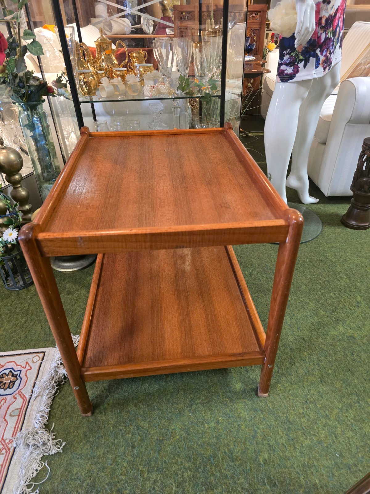 Vintage Teak Beistelltisch 2 Etagen Mid Century 60er 70er Sofatisch Holz