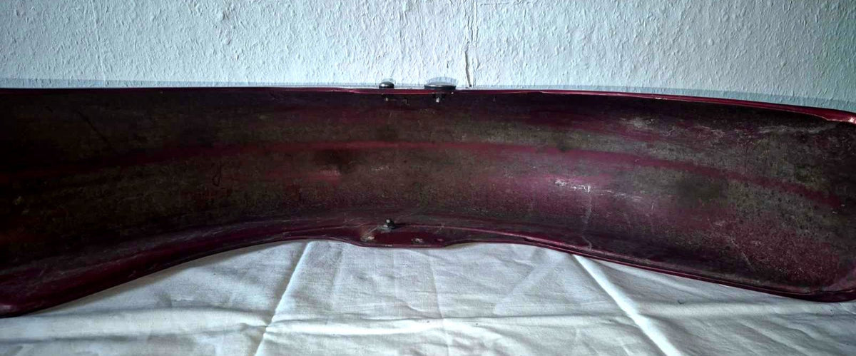 Motorrad Kotflügel vorne Stahl rot schwarz Zierstreifen Oldtimer Custombike Teil