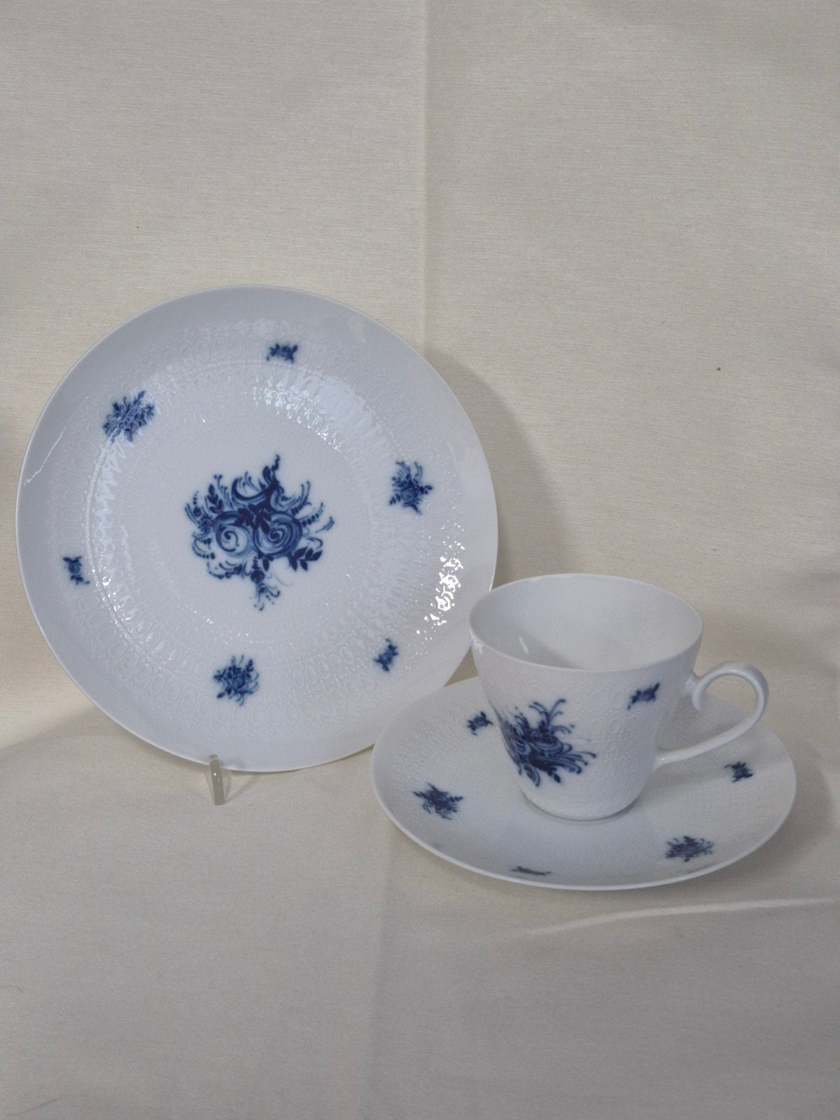 Rosenthal "Romanze in Blau" 3teiliges Kaffeegedeck - B. Wiinblad - Vintage
