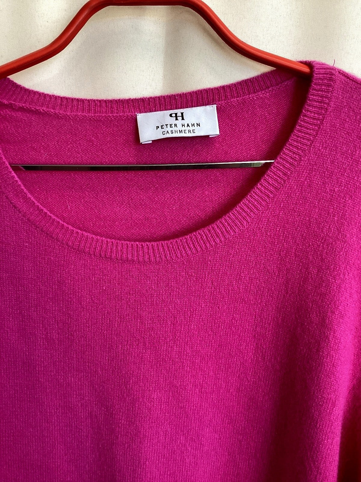 Peter Hahn Cashmere Pullover Damen pink magenta Gr. 46 Rundhals Strick