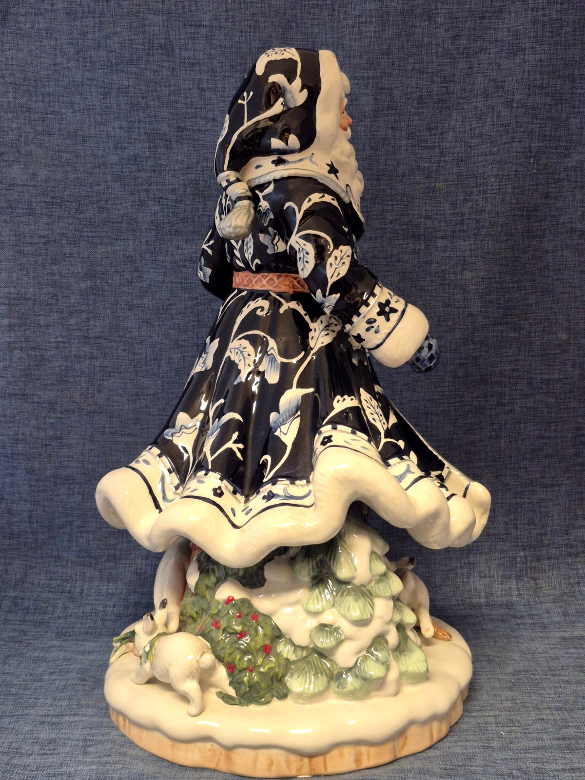 Goebel - Fitz and Floyd - Santa im blauen Mantel - 48 cm - Weihnachtsmann