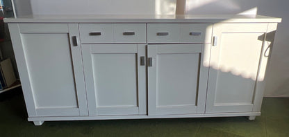 Weißes Sideboard, Kommode, 4 Türen, 2 Schubladen, Landhausstil