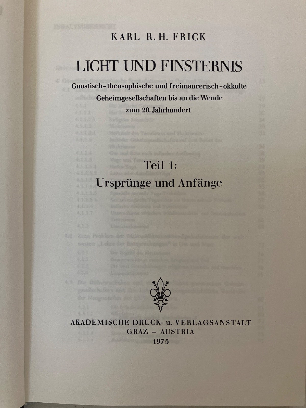 Karl R. H. Frick Licht und Finsternis Band 1+2 Freimaurerei Gnosis Okkultismus