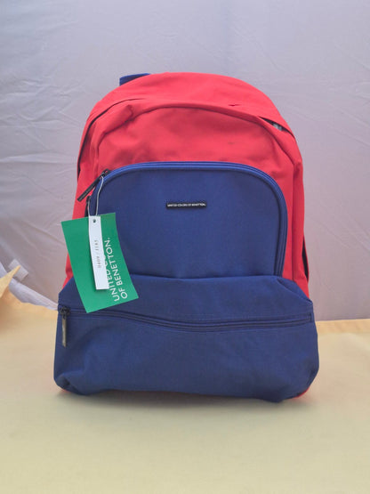 United Colors of Benetton Rucksack Rot Blau Schule Sport NEU mit Etikett