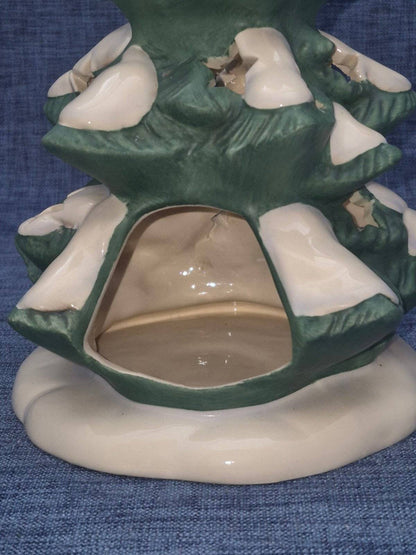 Goebel Weihnacht Keramik Weihnachtsbaum Teelichthalter Schnee 27 cm