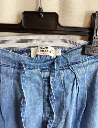 Cyrillus Paris Damen Hose Chino Jogger Chambray hellblau Gr. 12 elastisch