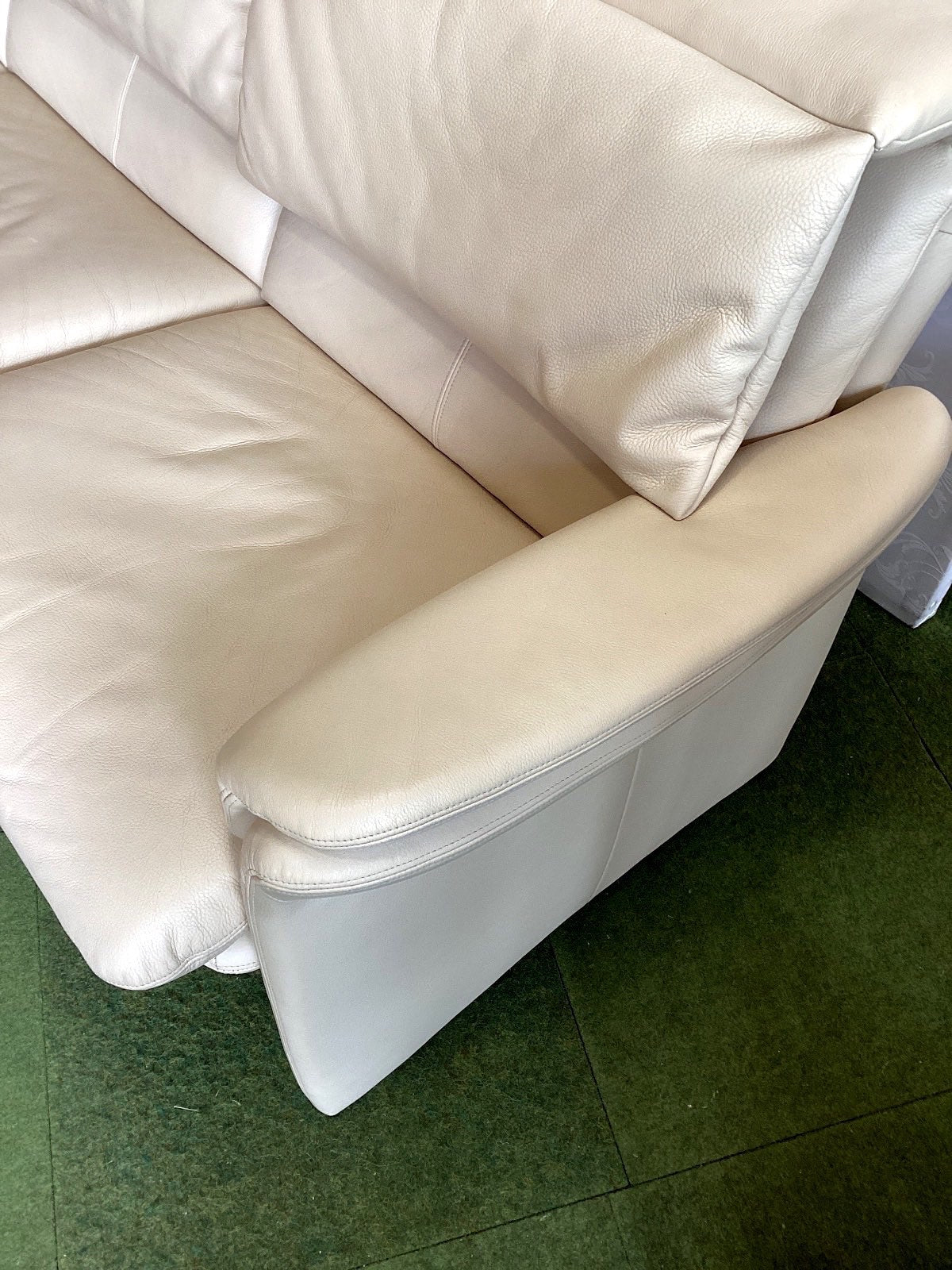 erpo Ledersofa 3-Sitzer Creme Beige Couch Wohnzimmer Designsofa gebraucht