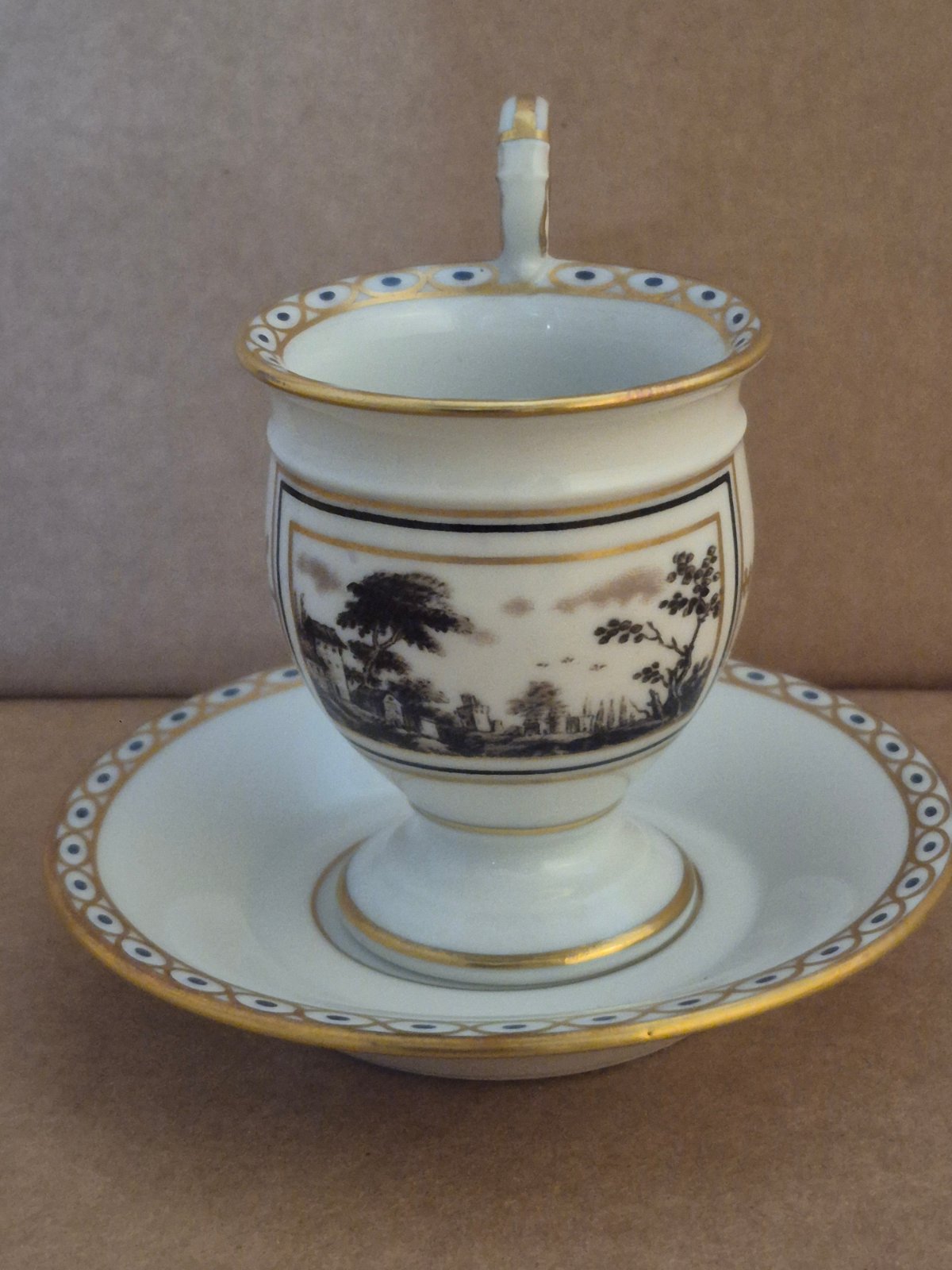 Richard Ginori  Porzellan - Mokkatasse mit Untertasse - Fiosole -