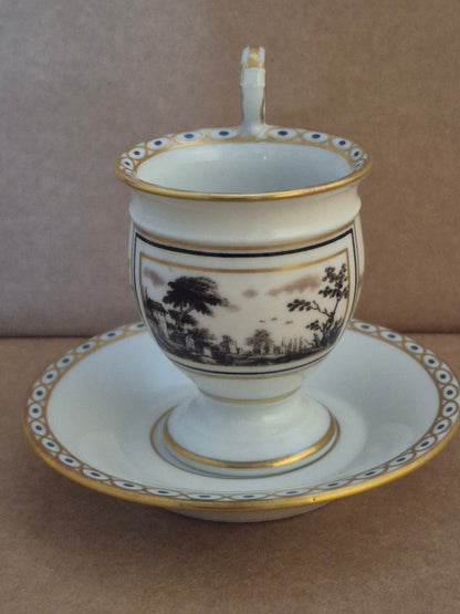 Richard Ginori  Porzellan - Mokkatasse mit Untertasse - Fiosole -