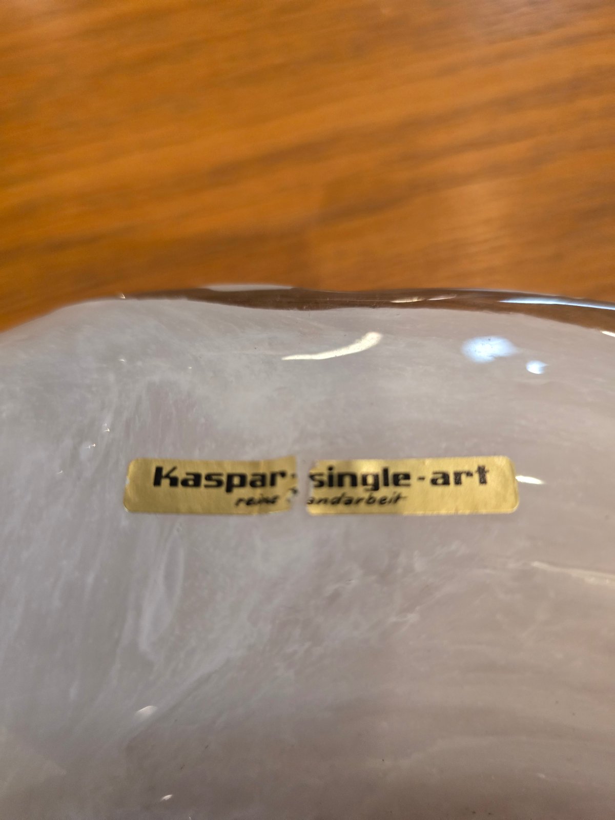 Kaspar single-art Glaskorb mundgeblasen Handarbeit Opalino Rosa Weiß Vintage