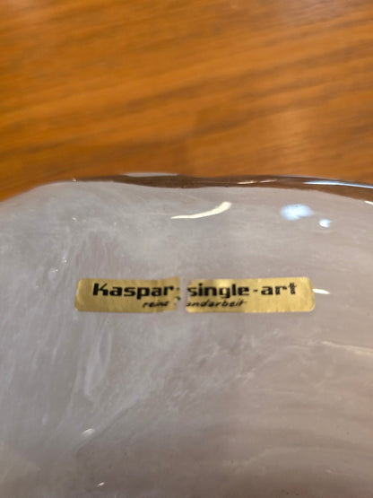 Kaspar single-art Glaskorb mundgeblasen Handarbeit Opalino Rosa Weiß Vintage