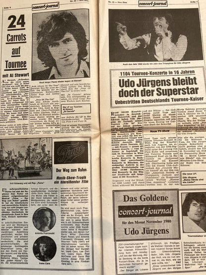 Concert Journal 12/1980 Pink Floyd The Wall Tour Dortmund Rarität Vintage