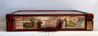 Holzkoffer Decoupage Art Nouveau Mucha Paris 1900 Zahlenschloss Vintage