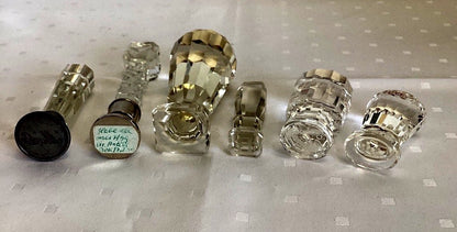 Siegelstempel Kristallglas Konvolut 6 Stück antik geschliffen