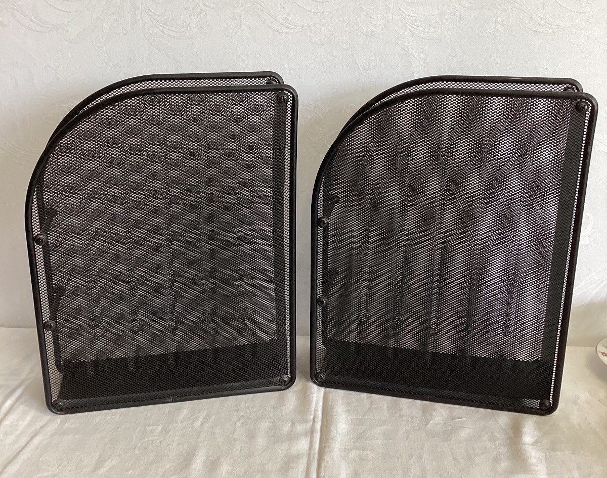 2x Stehsammler Metall Mesh Schwarz Dokumentenhalter Büro Ablage Organizer Set