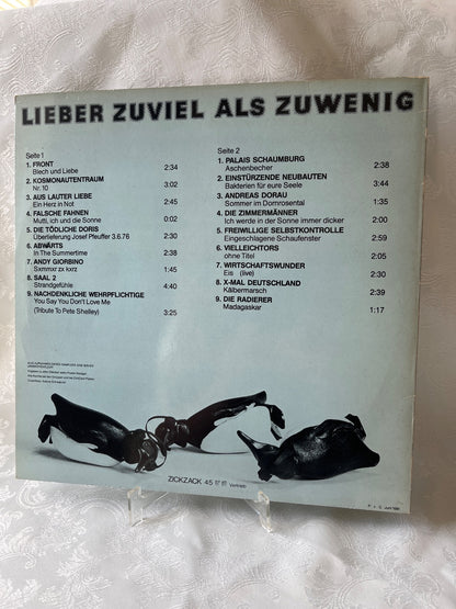 Lieber Zuviel Als Zuwenig – Zickzack Sommerhits 81 LP Vinyl NDW Punk 1981
