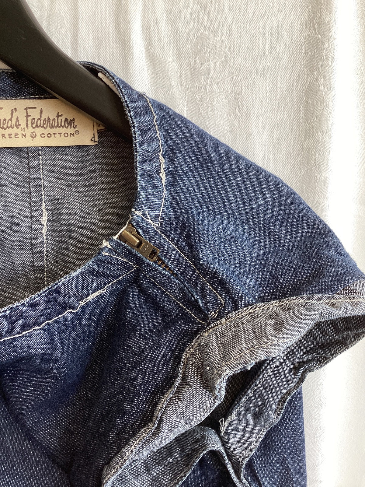 Fred's Federation Green Cotton Jeanskleid Mädchen Gr. 140 Denim blau