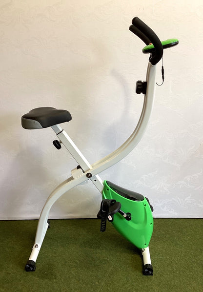 Faltbares Heimtrainer X-Bike Fitnessbike klappbar LCD-Display grün weiß