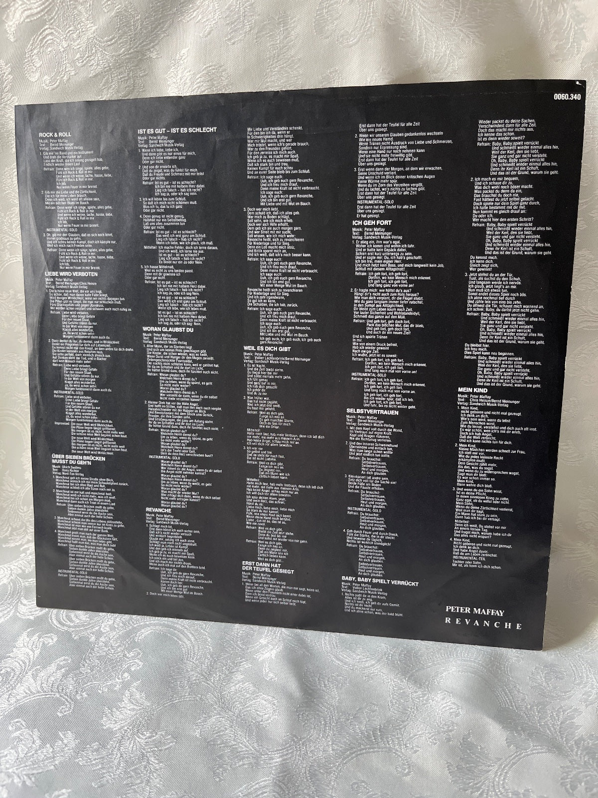 Peter Maffay – Revanche LP Vinyl 1982 Metronome Über Sieben Brücken Rock